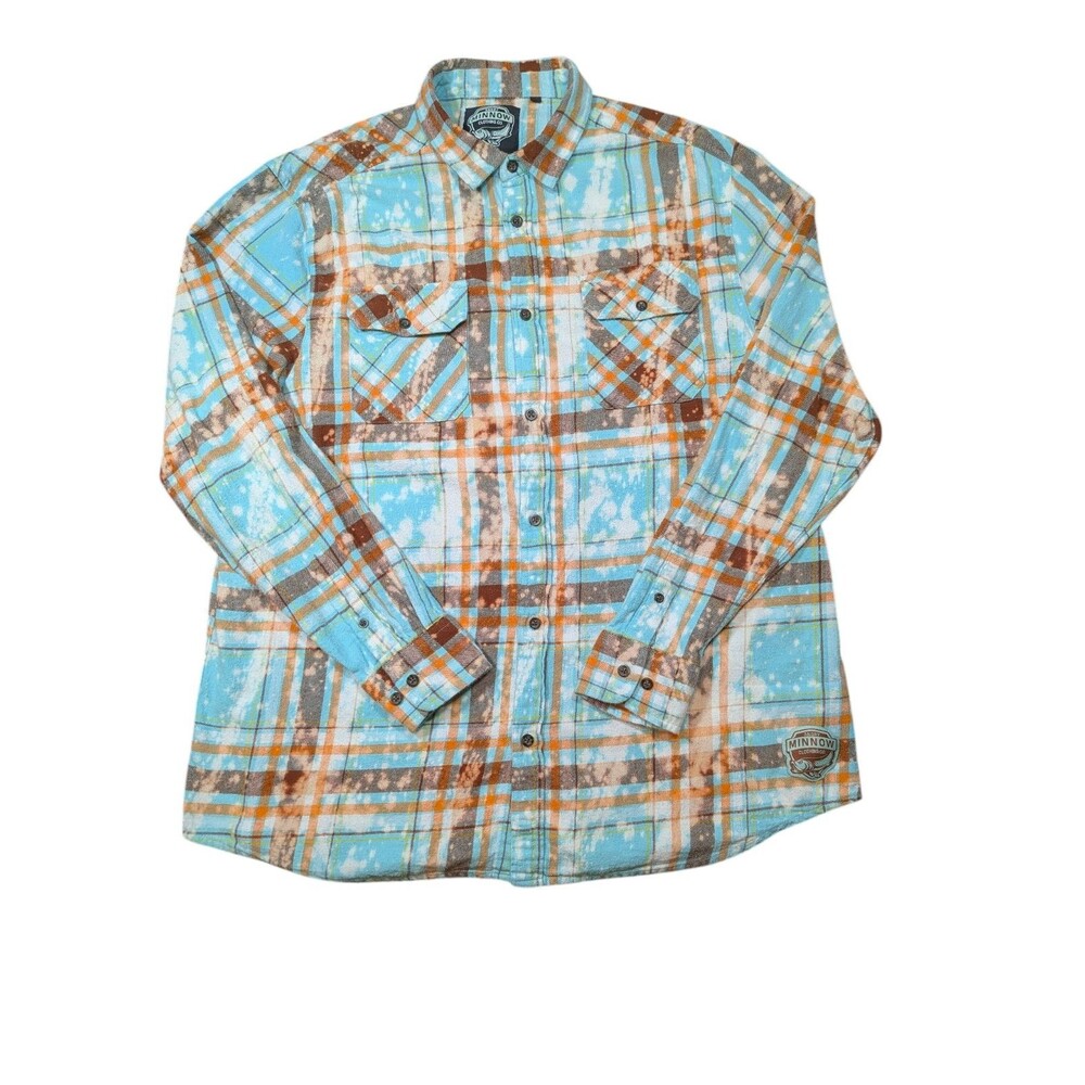 Angry Minnow Gator Girl Florida Flannel- Distressed Lake Tahoe Size XL Unisex